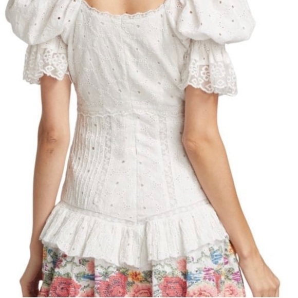 Loveshackfancy Thressey Eyelet-Embroidered Minidress NWT - Picture 4 of 14